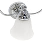 All The Rages Lalia Home Essentix Chrome 3-Light Curved Metal Vanity Light With Alabaster White Glass Shades