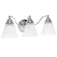 All The Rages Lalia Home Essentix Chrome 3-Light Curved Metal Vanity Light With Alabaster White Glass Shades