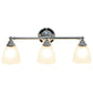 All The Rages Lalia Home Essentix Chrome 3-Light Metal Vanity Light With Translucent Glass Shades