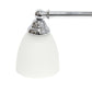 All The Rages Lalia Home Essentix Chrome 3-Light Metal Vanity Light With Translucent Glass Shades