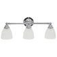 All The Rages Lalia Home Essentix Chrome 3-Light Metal Vanity Light With Translucent Glass Shades