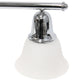 All The Rages Lalia Home Essentix Chrome 3-Light Vanity Light With Bell-Shaped Alabaster White Glass Shades