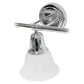 All The Rages Lalia Home Essentix Chrome 3-Light Vanity Light With Bell-Shaped Alabaster White Glass Shades