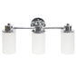 All The Rages Lalia Home Essentix Chrome 3-Light Vanity Light With Opaque White Glass Shades