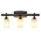 All The Rages Lalia Home Essentix Oil Rubbed Bronze 3-Light Contemporary Vanity Light With Opaque White Glass Shades