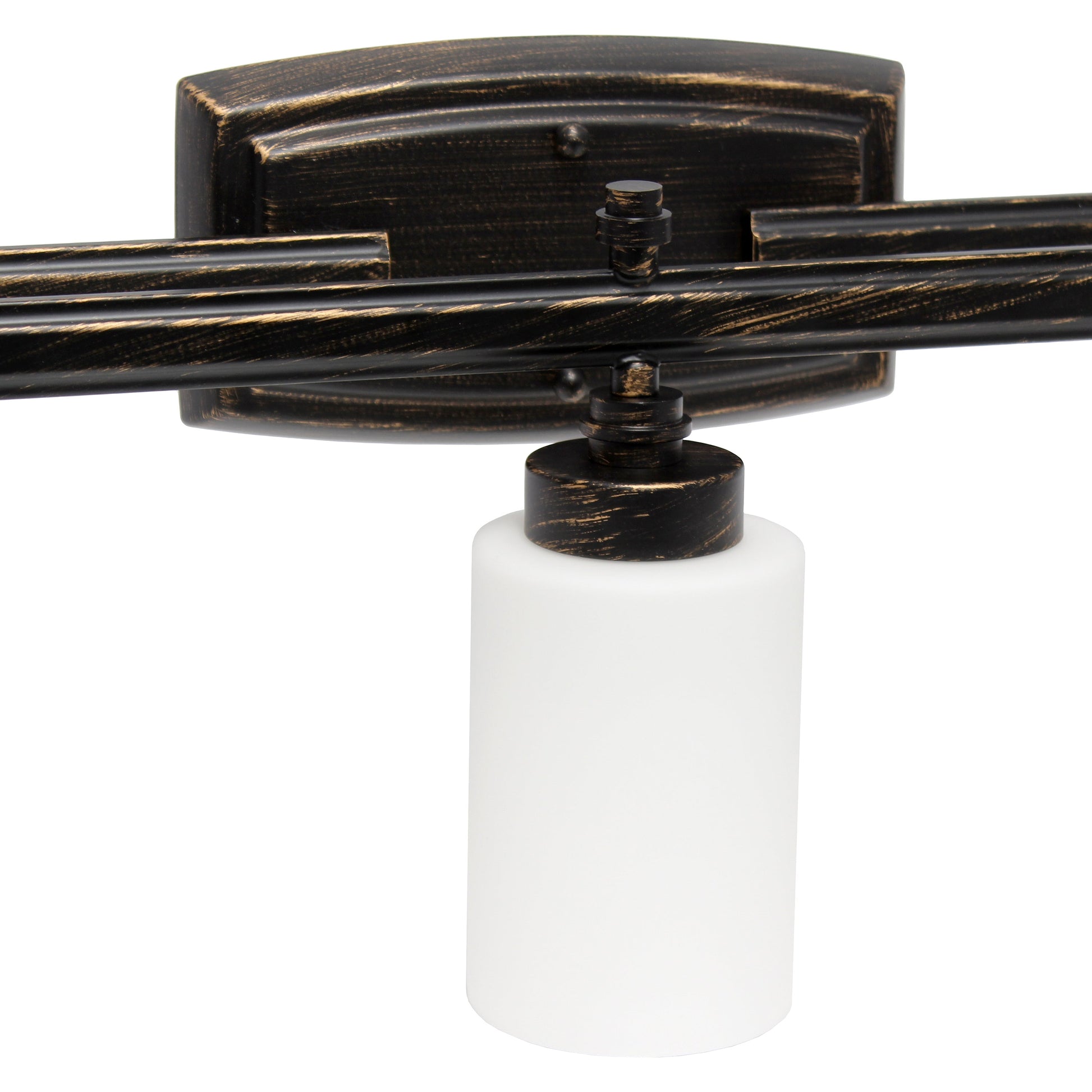 All The Rages Lalia Home Essentix Oil Rubbed Bronze 3-Light Contemporary Vanity Light With Opaque White Glass Shades