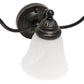 All The Rages Lalia Home Essentix Oil Rubbed Bronze 3-Light Curved Metal Vanity Light With Alabaster White Glass Shades