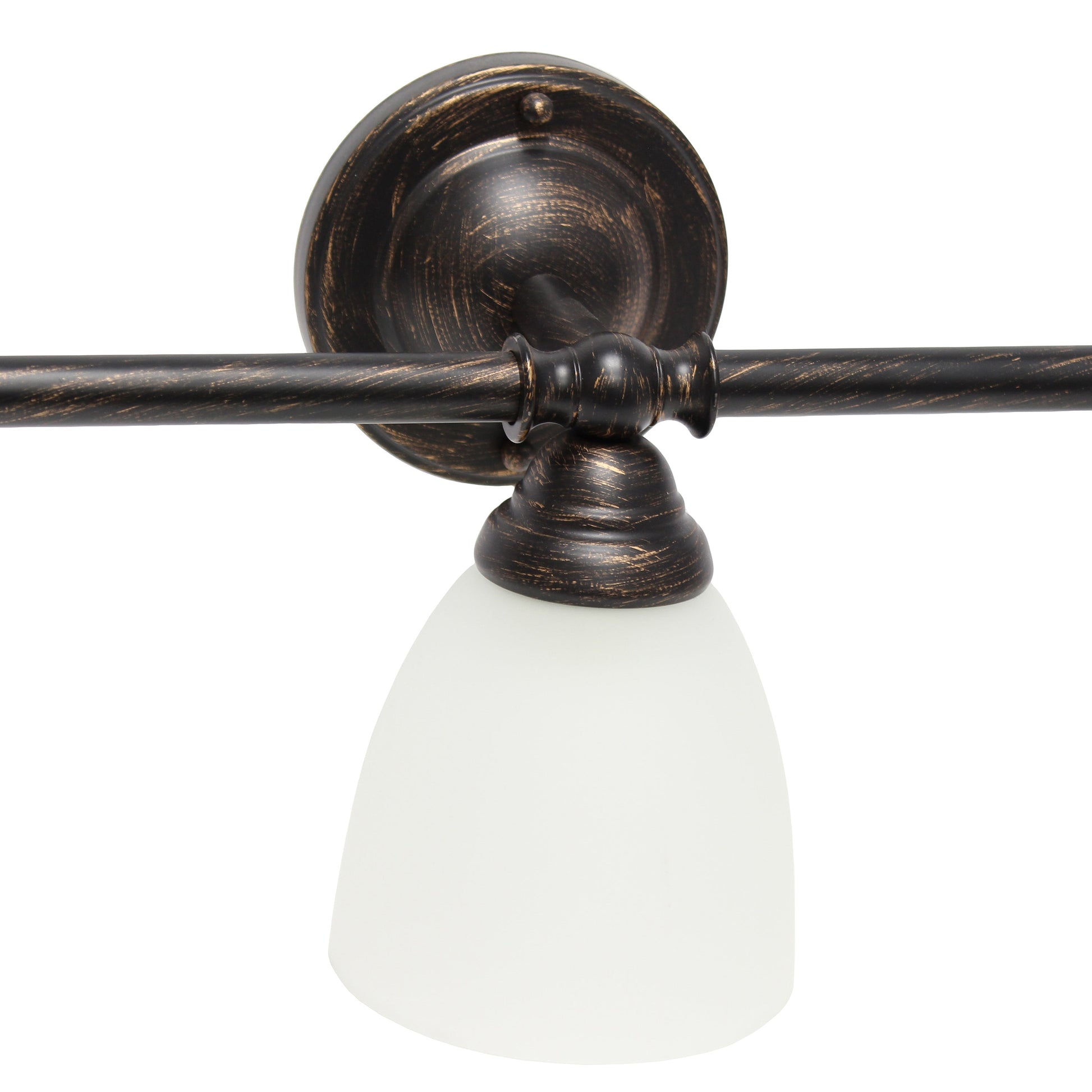 All The Rages Lalia Home Essentix Oil Rubbed Bronze 3-Light Metal Vanity Light With Translucent Glass Shades