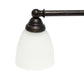 All The Rages Lalia Home Essentix Oil Rubbed Bronze 3-Light Metal Vanity Light With Translucent Glass Shades