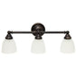 All The Rages Lalia Home Essentix Oil Rubbed Bronze 3-Light Metal Vanity Light With Translucent Glass Shades