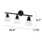 All The Rages Lalia Home Essentix Oil Rubbed Bronze 3-Light Vanity Light With Bell-Shaped Alabaster White Glass Shades