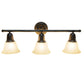 All The Rages Lalia Home Essentix Oil Rubbed Bronze 3-Light Vanity Light With Bell-Shaped Alabaster White Glass Shades