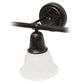 All The Rages Lalia Home Essentix Oil Rubbed Bronze 3-Light Vanity Light With Bell-Shaped Alabaster White Glass Shades