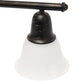 All The Rages Lalia Home Essentix Oil Rubbed Bronze 3-Light Vanity Light With Bell-Shaped Alabaster White Glass Shades