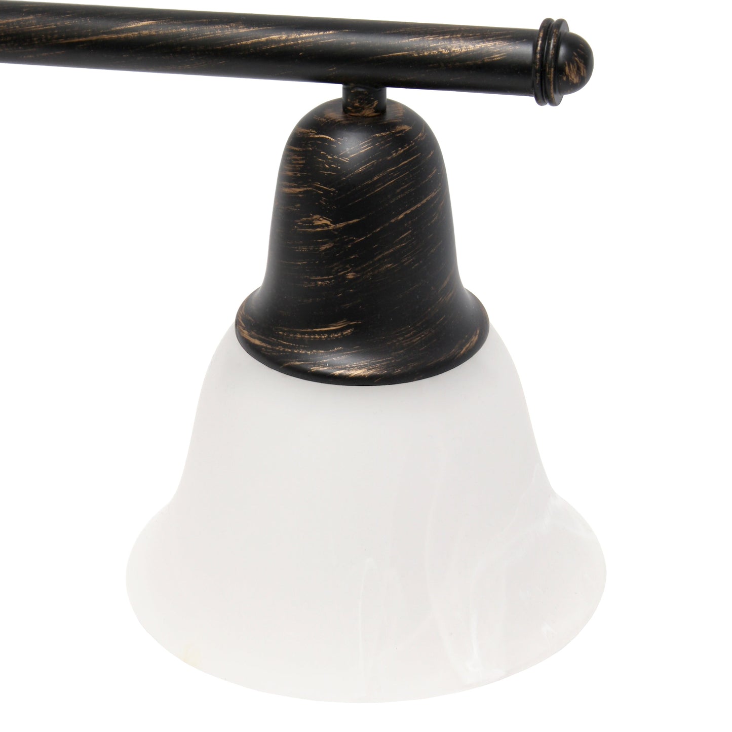 All The Rages Lalia Home Essentix Oil Rubbed Bronze 3-Light Vanity Light With Bell-Shaped Alabaster White Glass Shades