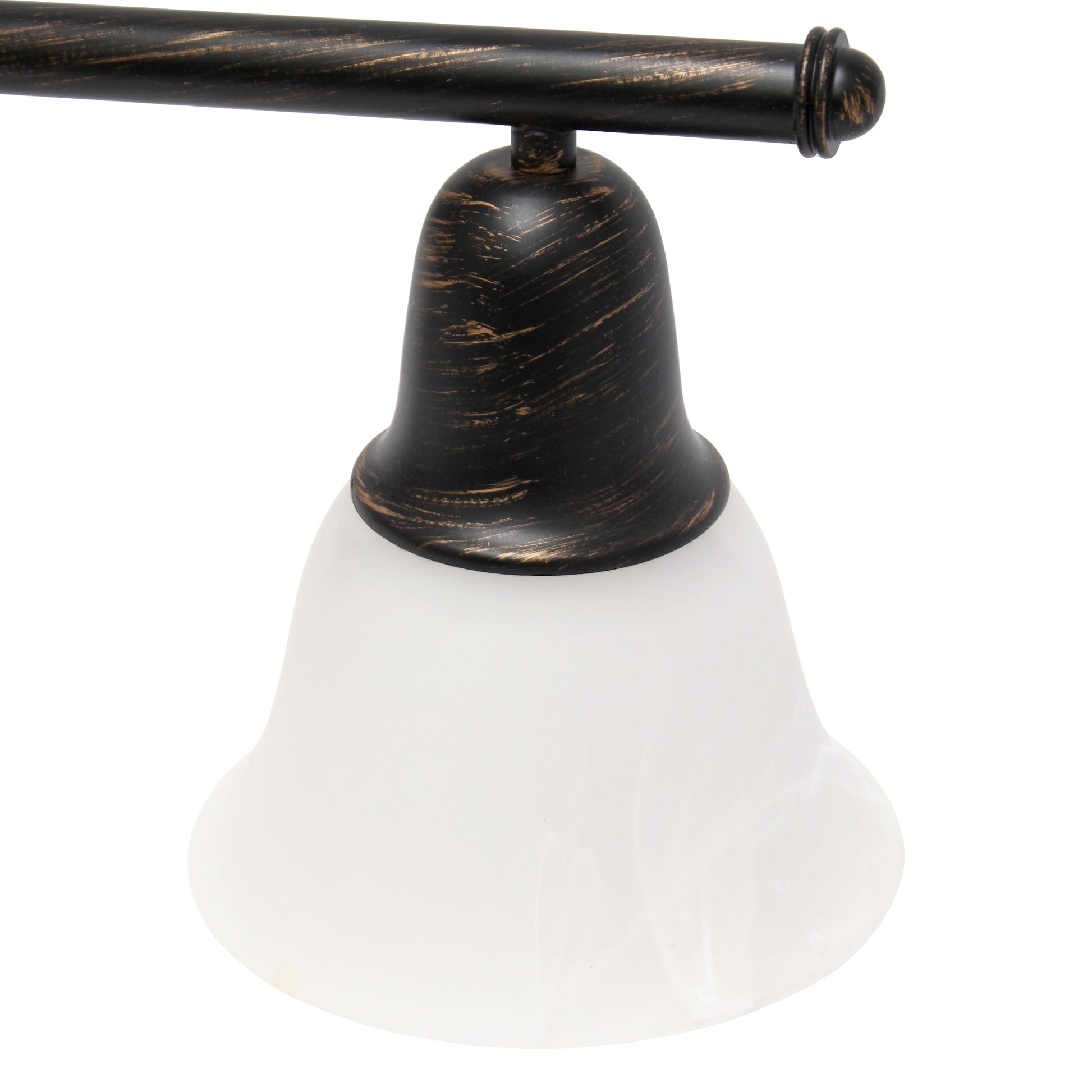 All The Rages Lalia Home Essentix Oil Rubbed Bronze 3-Light Vanity Light With Bell-Shaped Alabaster White Glass Shades