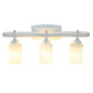 All The Rages Lalia Home Essentix White 3-Light Contemporary Vanity Light With Opaque White Glass Shades