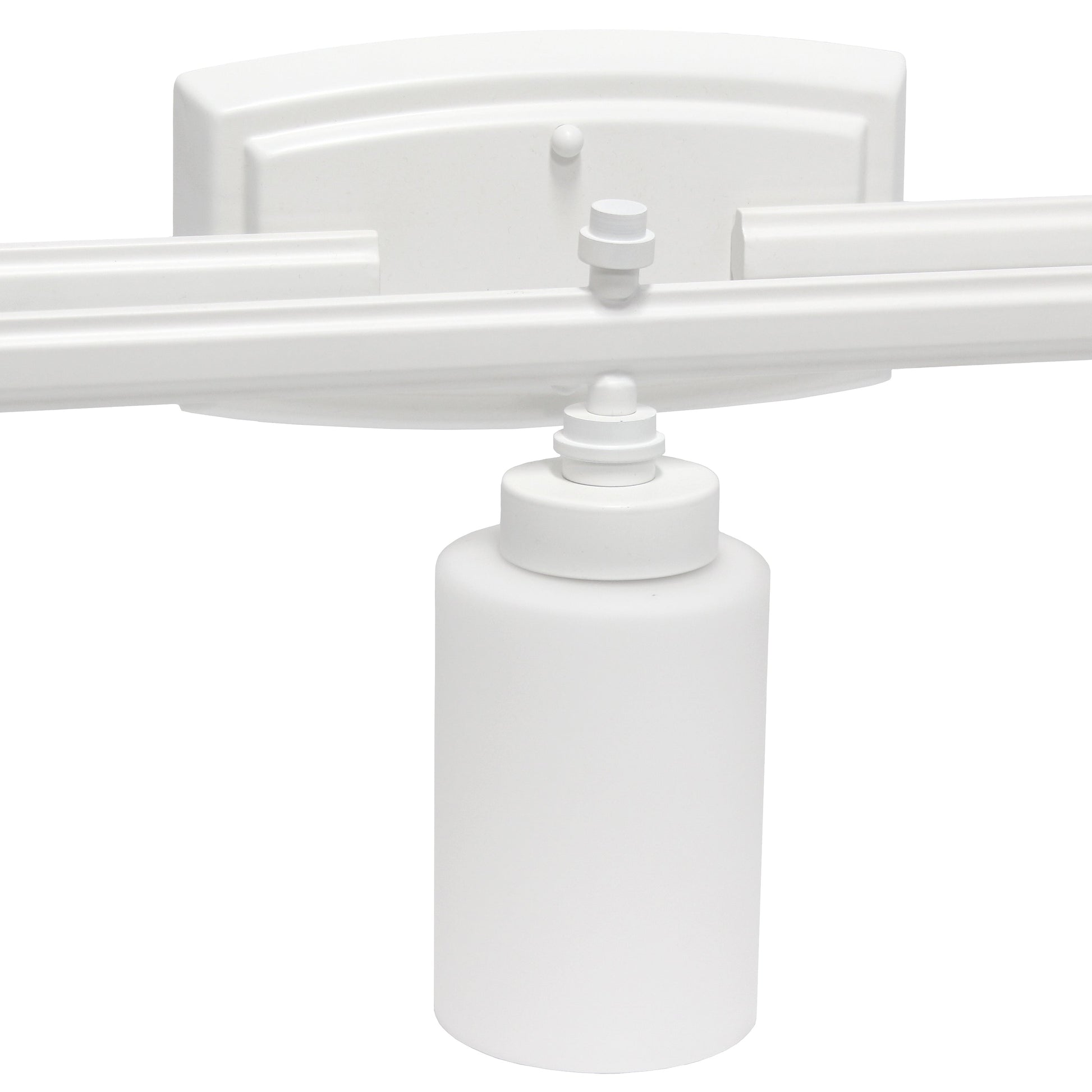 All The Rages Lalia Home Essentix White 3-Light Contemporary Vanity Light With Opaque White Glass Shades