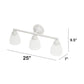 All The Rages Lalia Home Essentix White 3-Light Metal Vanity Light With Translucent Glass Shades