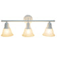 All The Rages Lalia Home Essentix White 3-Light Vanity Light With Bell-Shaped Alabaster White Glass Shades