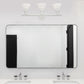 All The Rages Lalia Home Essentix White 3-Light Vanity Light With Bell-Shaped Alabaster White Glass Shades