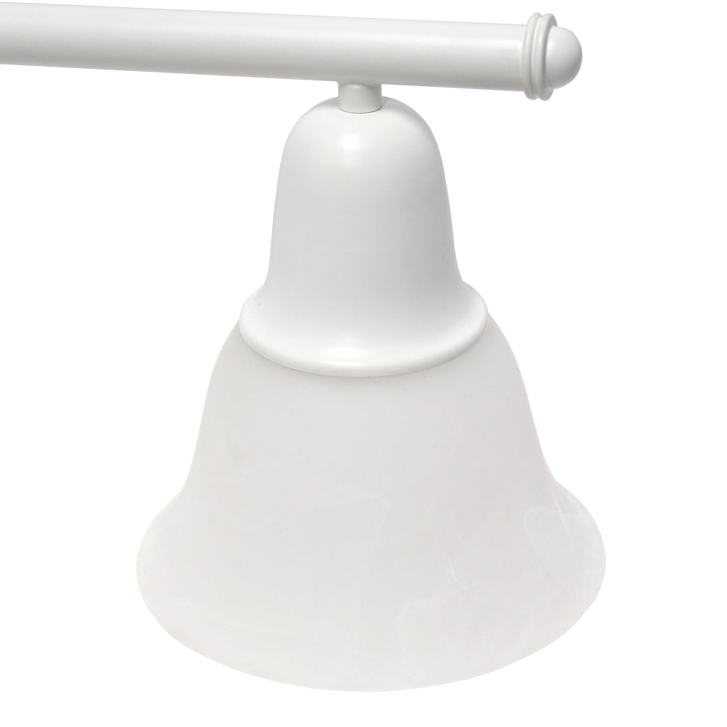 All The Rages Lalia Home Essentix White 3-Light Vanity Light With Bell-Shaped Alabaster White Glass Shades