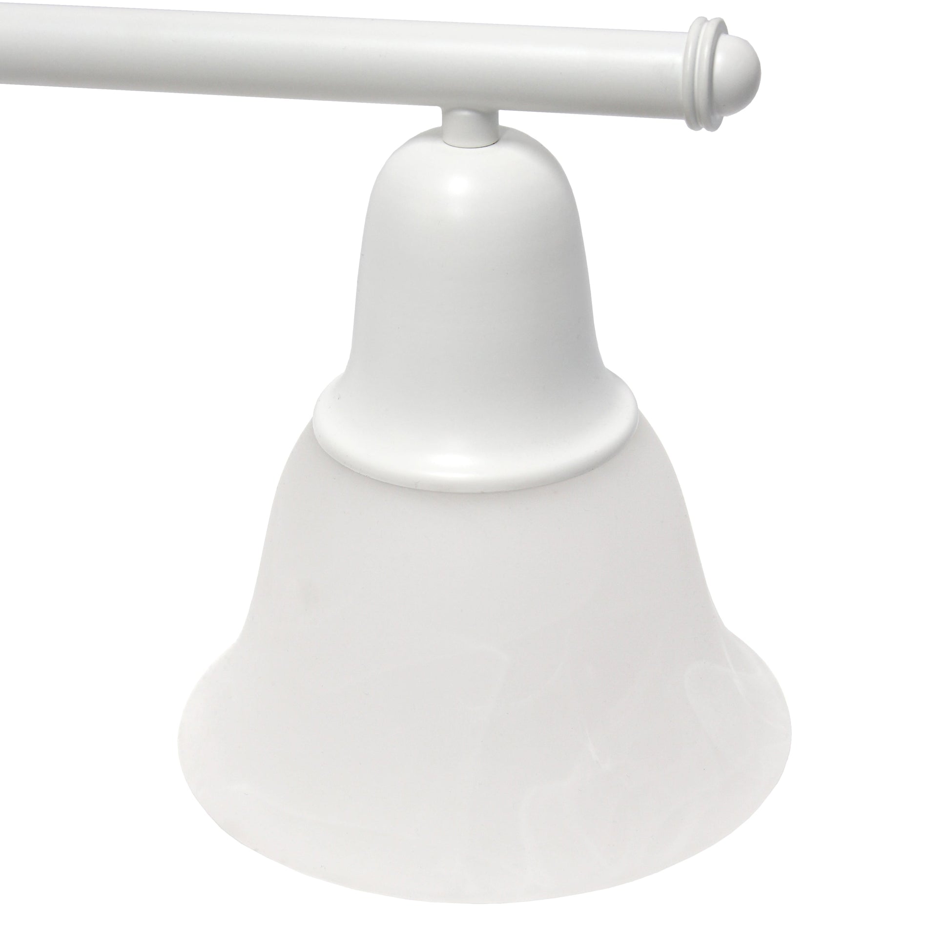 All The Rages Lalia Home Essentix White 3-Light Vanity Light With Bell-Shaped Alabaster White Glass Shades