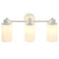 All The Rages Lalia Home Essentix White 3-Light Vanity Light With Opaque White Glass Shades