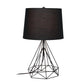 All The Rages Lalia Home Geometric Matte Black Wired Table Lamp With Fabric Shade