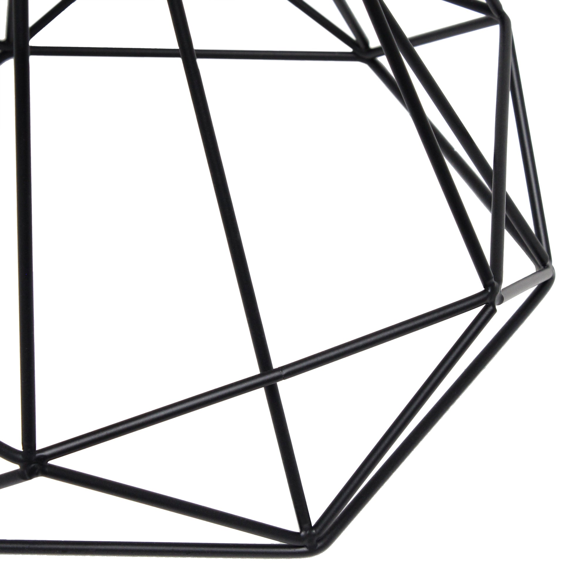 All The Rages Lalia Home Geometric Matte Black Wired Table Lamp With Fabric Shade