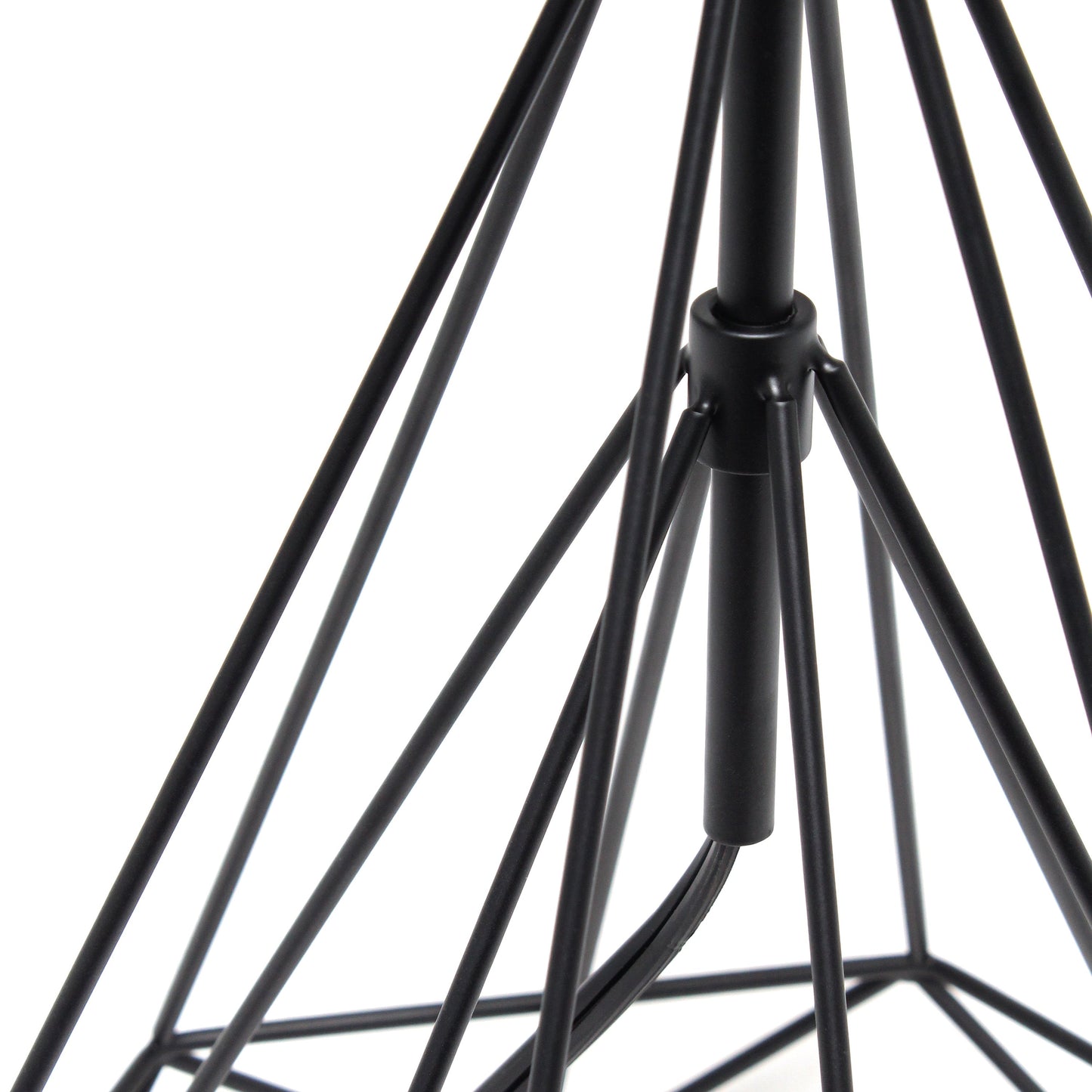 All The Rages Lalia Home Geometric Matte Black Wired Table Lamp With Fabric Shade