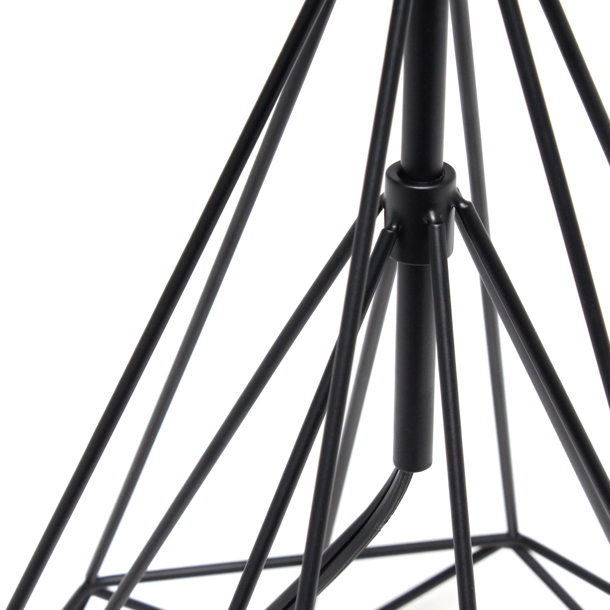 All The Rages Lalia Home Geometric Matte Black Wired Table Lamp With Fabric Shade