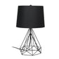 All The Rages Lalia Home Geometric Matte Black Wired Table Lamp With Fabric Shade