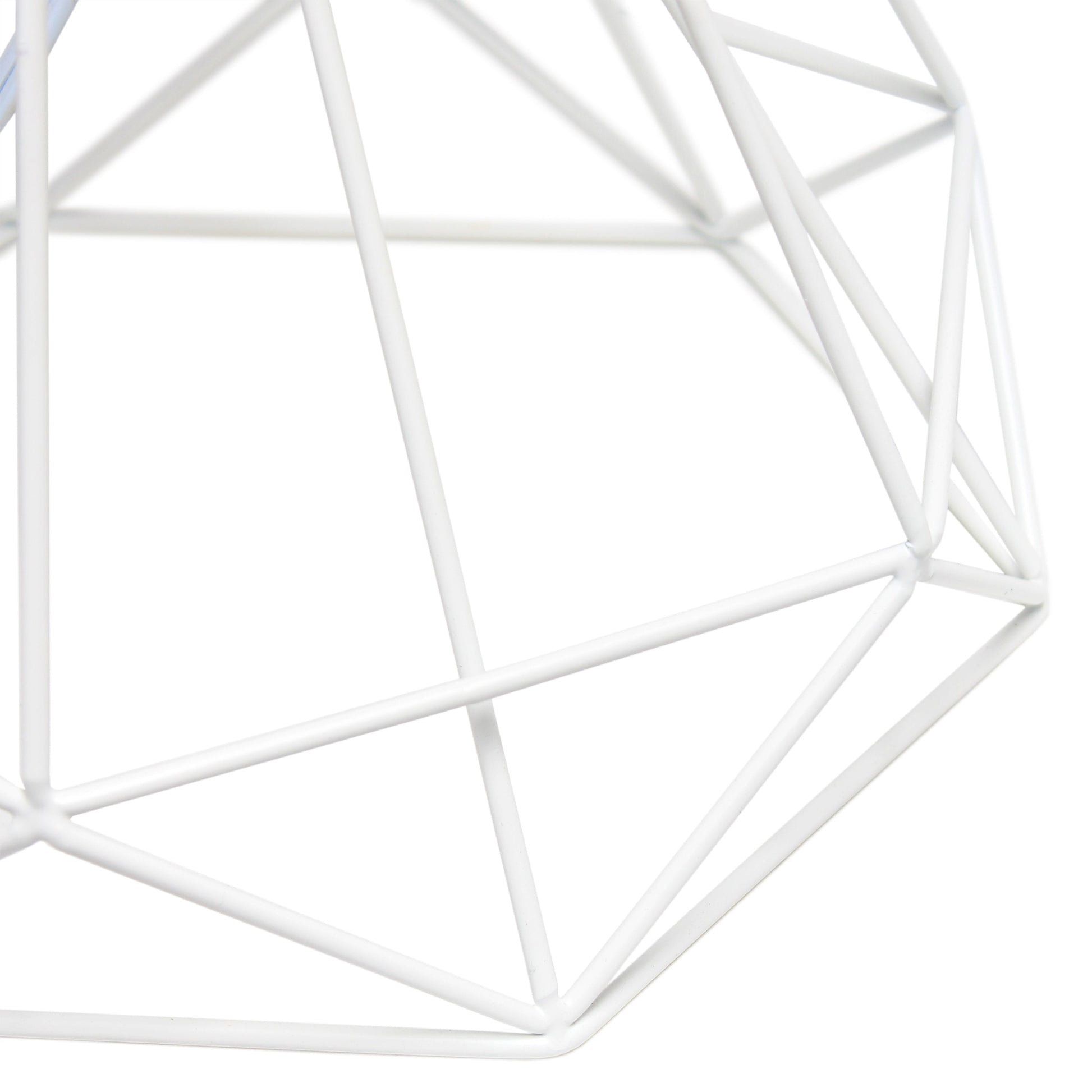 All The Rages Lalia Home Geometric Matte White Wired Table Lamp With Fabric Shade