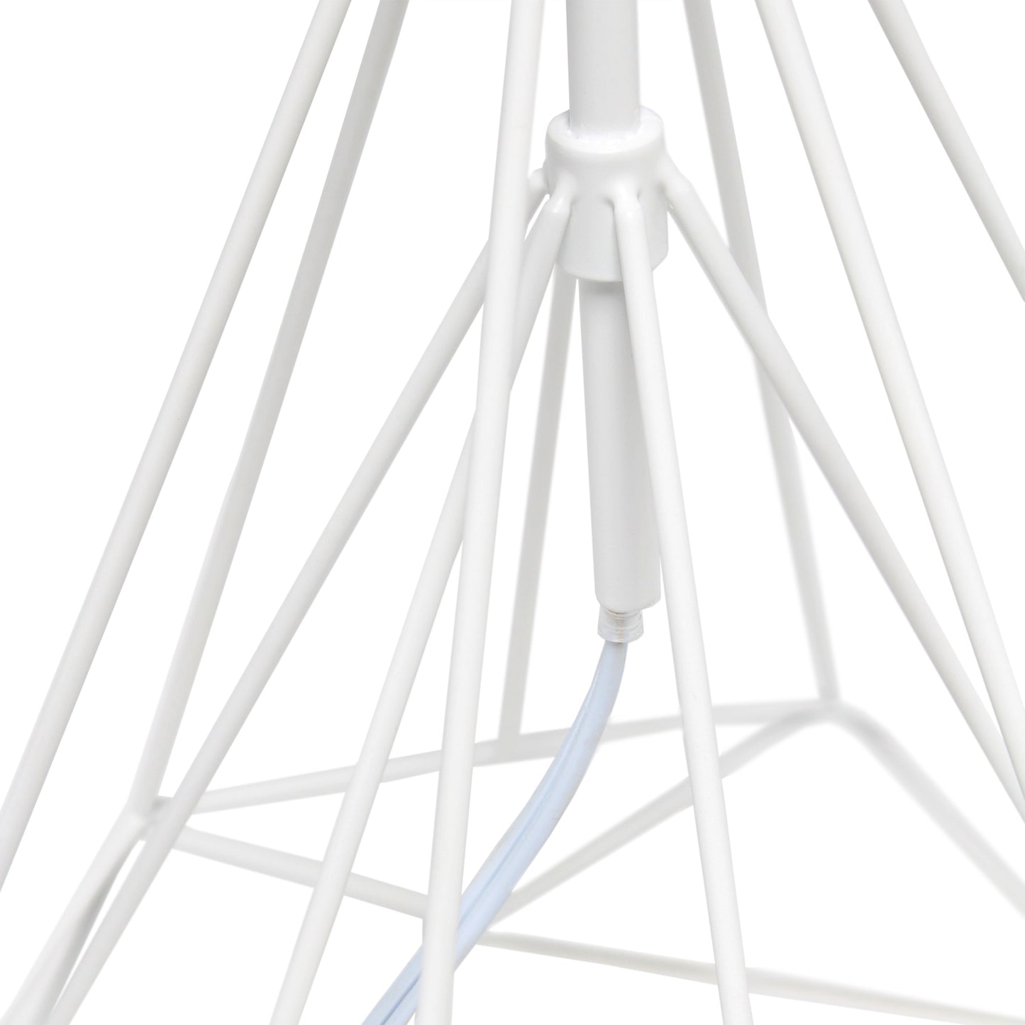 All The Rages Lalia Home Geometric Matte White Wired Table Lamp With Fabric Shade