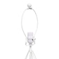 All The Rages Lalia Home Geometric Matte White Wired Table Lamp With Fabric Shade