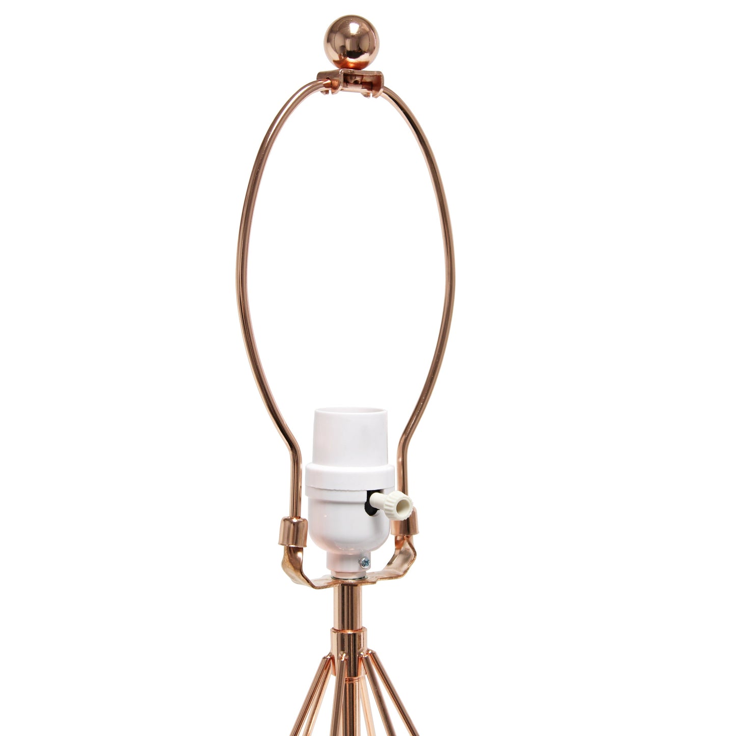 All The Rages Lalia Home Geometric Rose Gold Wired Table Lamp With Fabric Shade