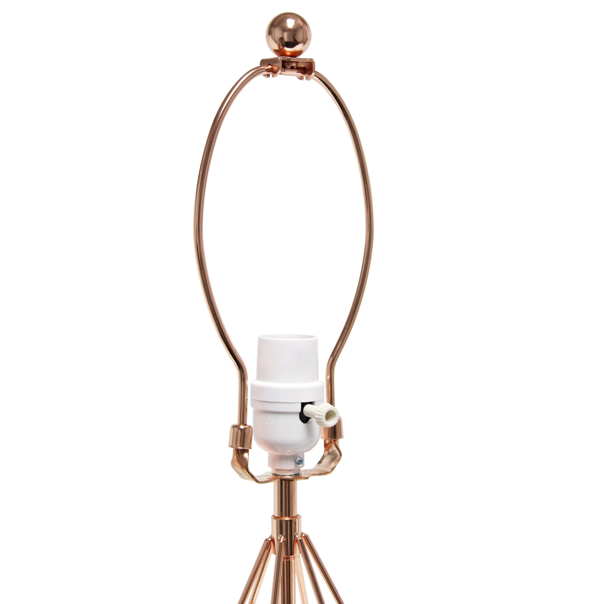 All The Rages Lalia Home Geometric Rose Gold Wired Table Lamp With Fabric Shade