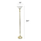 All The Rages Lalia Home Gold 1-Light Classic Torchiere Floor Lamp With Marbleized Glass Shade