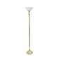 All The Rages Lalia Home Gold 1-Light Classic Torchiere Floor Lamp With Marbleized Glass Shade