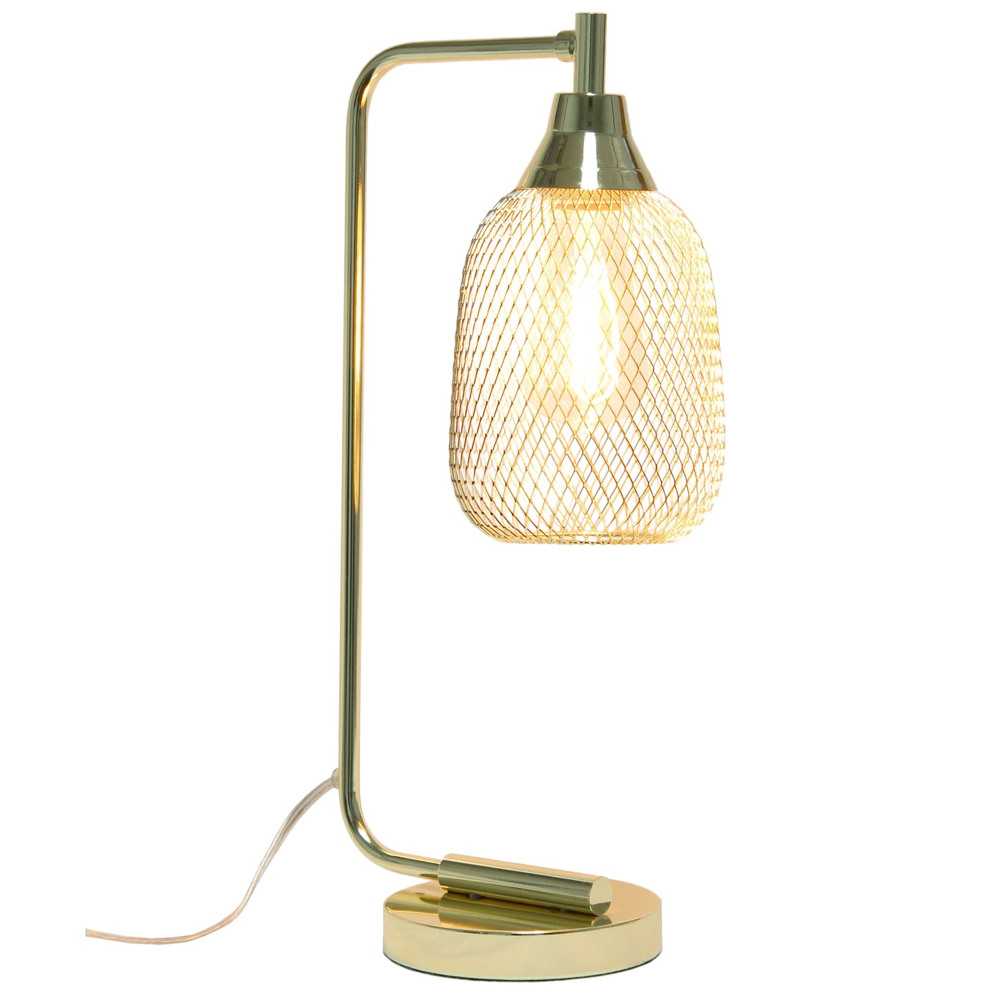 All The Rages Lalia Home Gold Industrial Mesh Table Lamp