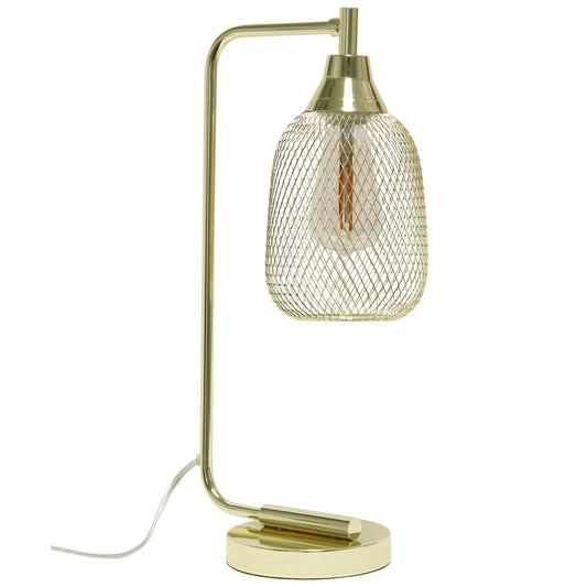All The Rages Lalia Home Gold Industrial Mesh Table Lamp