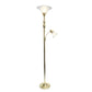 All The Rages Lalia Home Gold Torchiere Floor Lamp With Reading Light & Marble Glass Shades