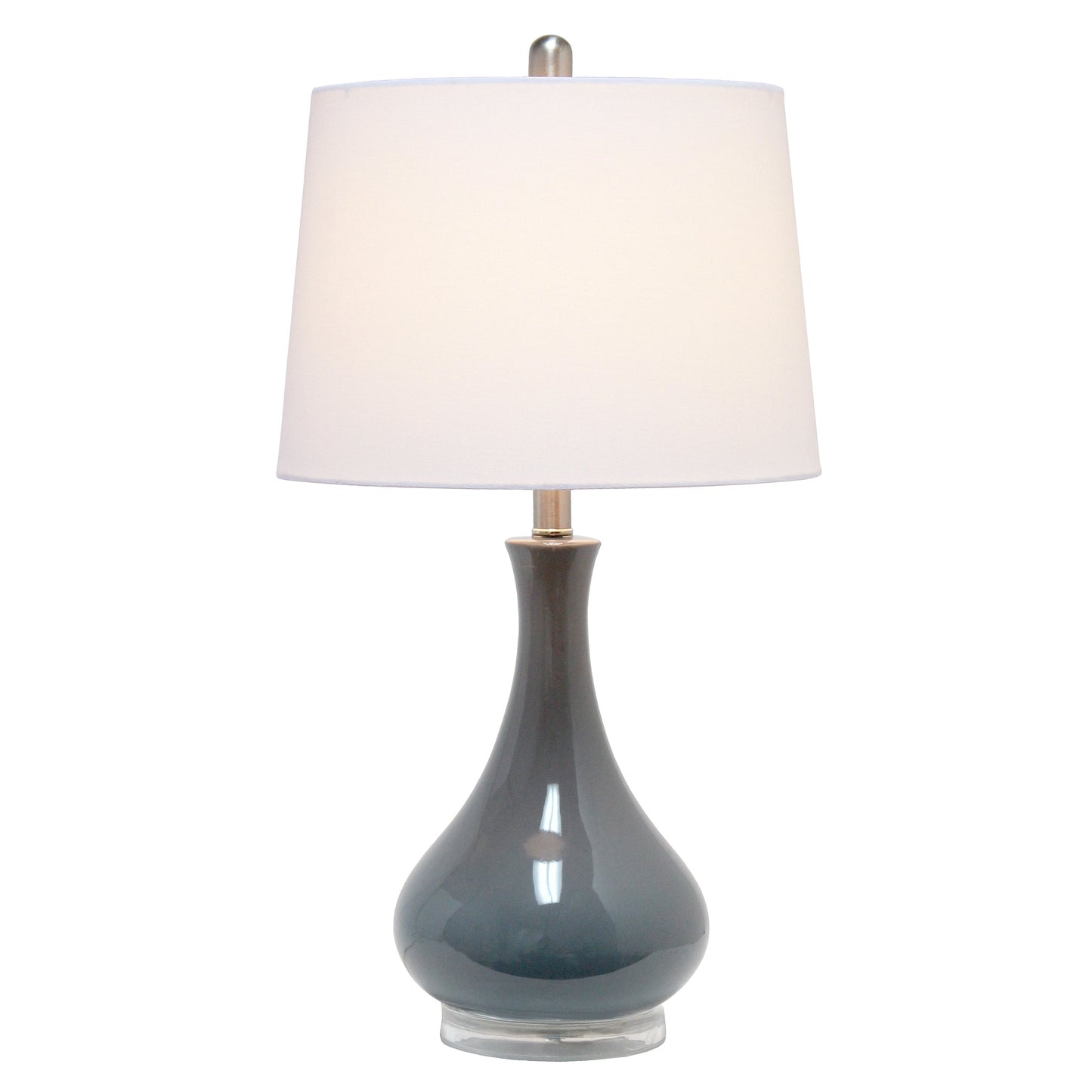 All The Rages Lalia Home Gray Droplet Table Lamp With Fabric Shade