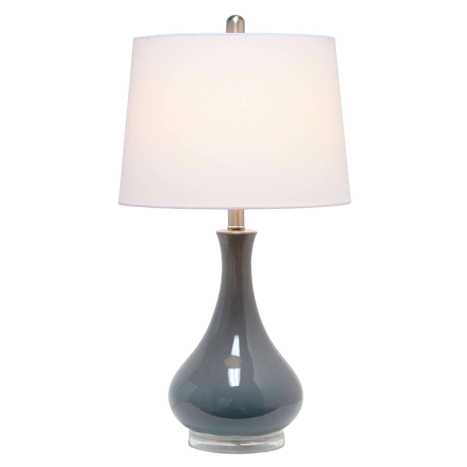 All The Rages Lalia Home Gray Droplet Table Lamp With Fabric Shade