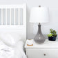 All The Rages Lalia Home Gray Droplet Table Lamp With Fabric Shade