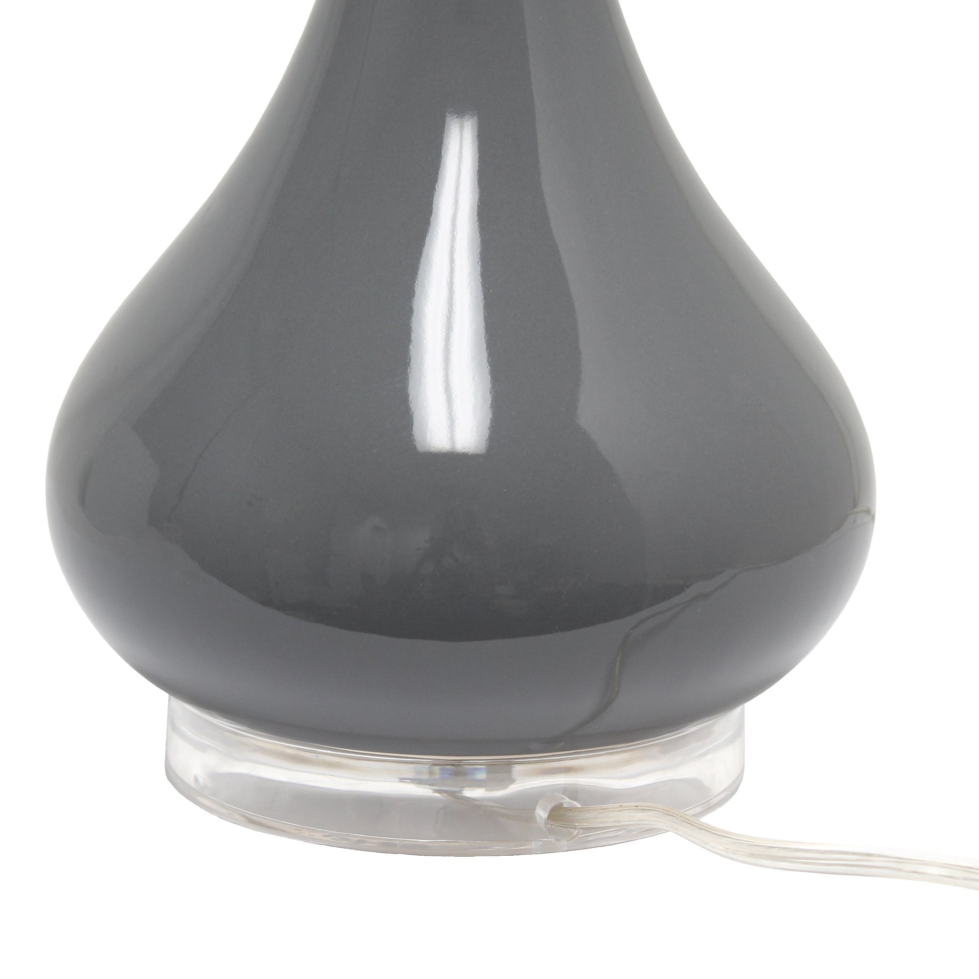 All The Rages Lalia Home Gray Droplet Table Lamp With Fabric Shade