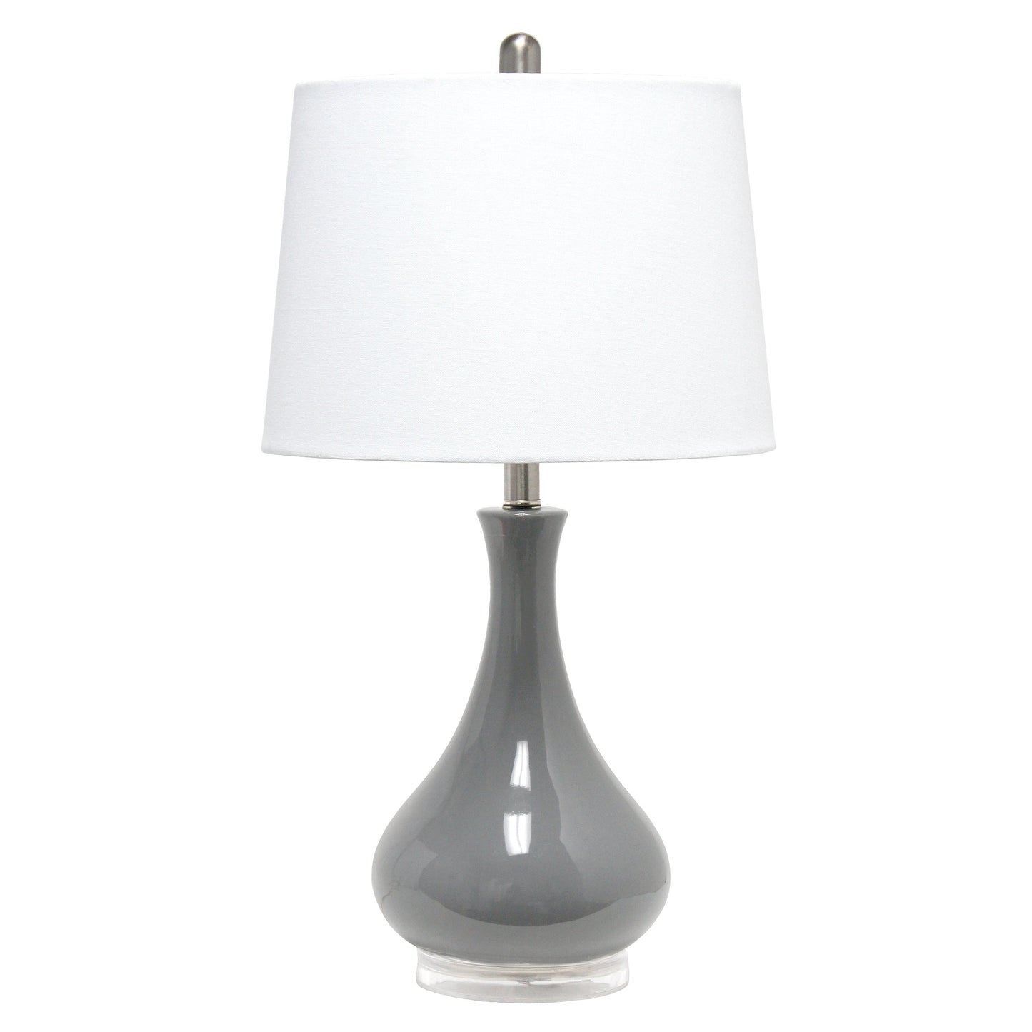 All The Rages Lalia Home Gray Droplet Table Lamp With Fabric Shade