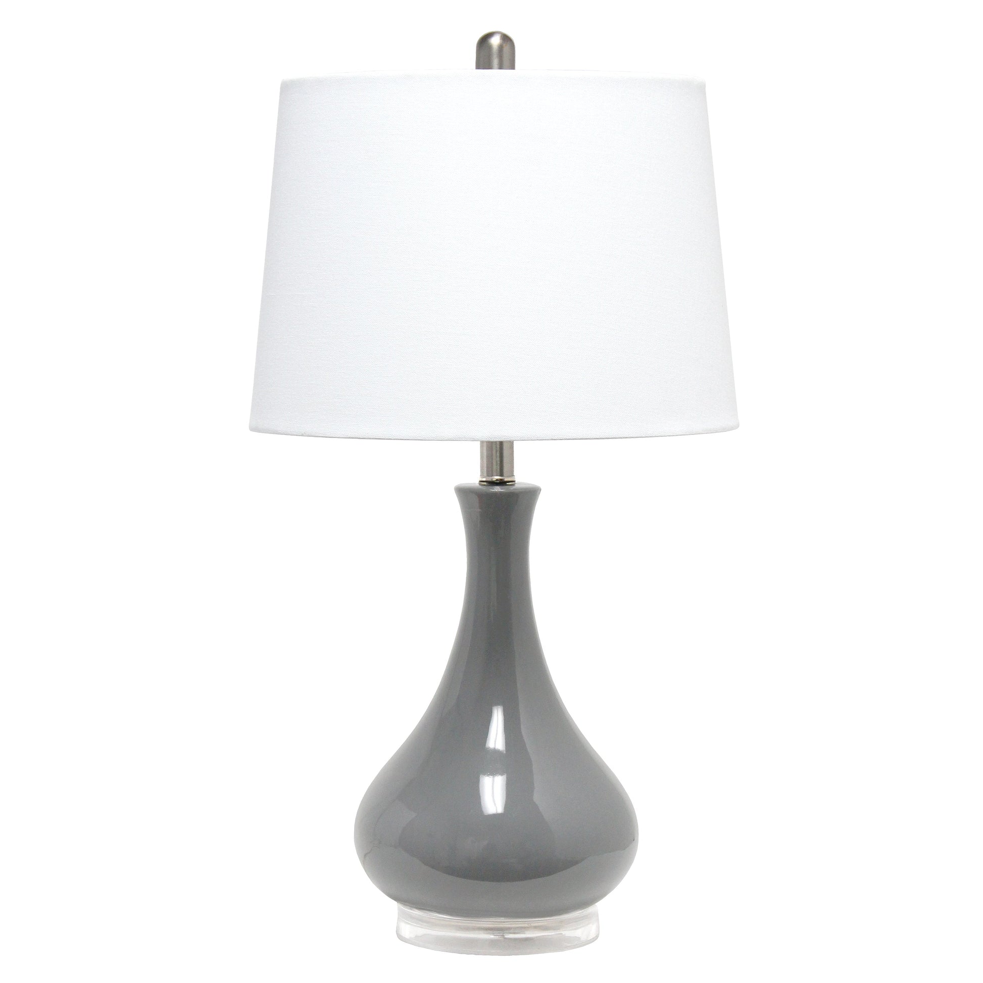 All The Rages Lalia Home Gray Droplet Table Lamp With Fabric Shade