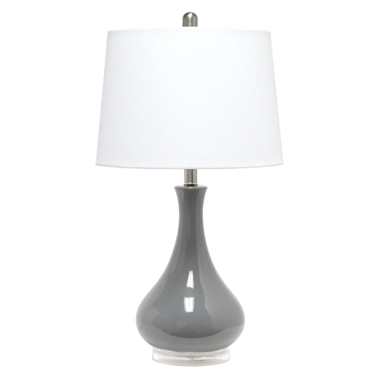 All The Rages Lalia Home Gray Droplet Table Lamp With Fabric Shade